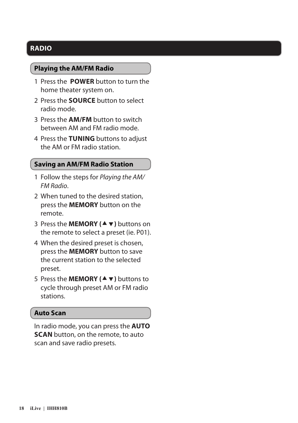 GPX IHH810B User Manual | Page 18 / 20