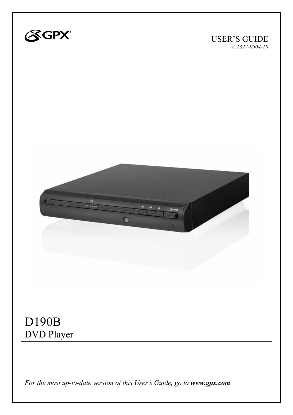 GPX D190B User Manual | 12 pages