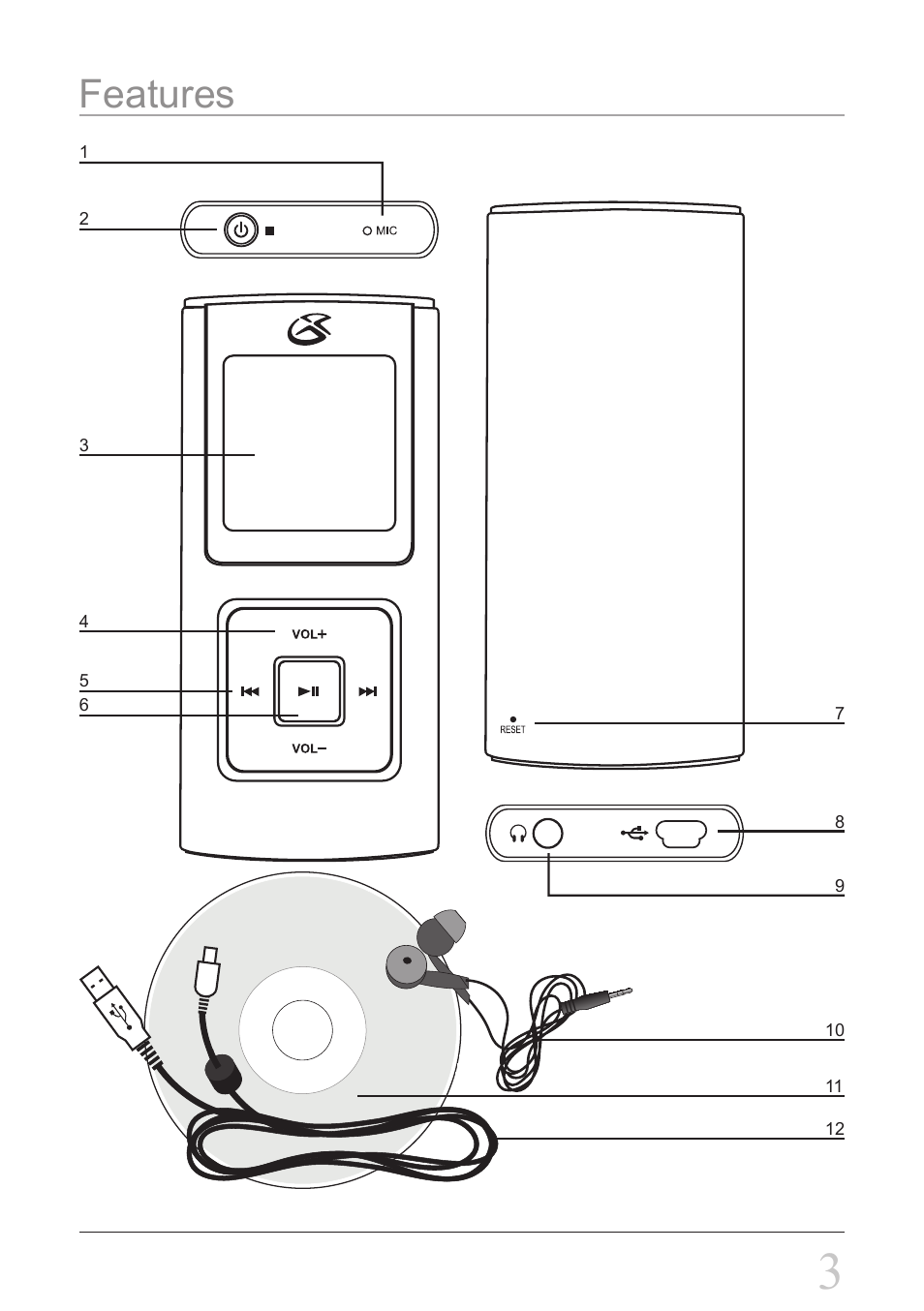 Features | GPX MW8837DT User Manual | Page 3 / 12