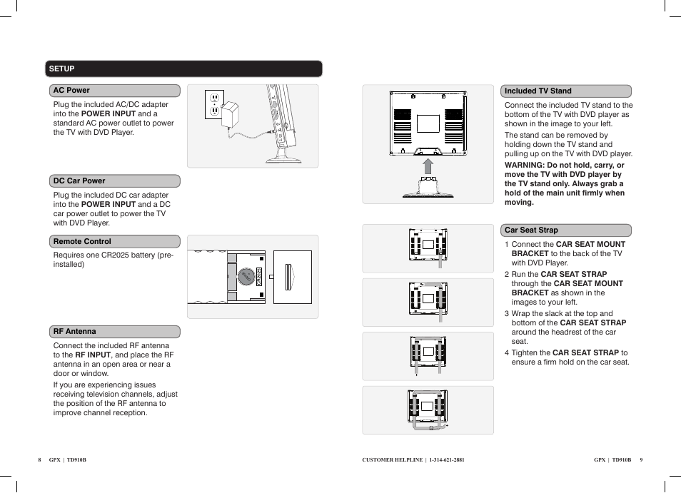 GPX TD910B User Manual | Page 5 / 9