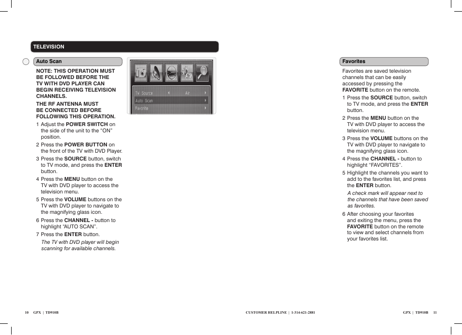 GPX TD910B User Manual | Page 6 / 9
