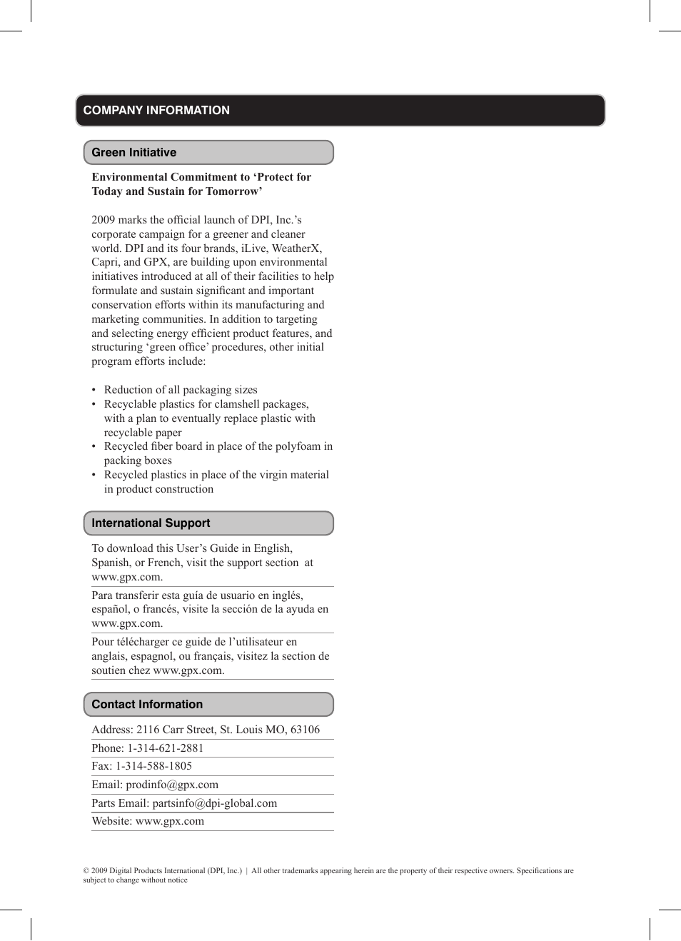 GPX TD910B User Manual | Page 9 / 9
