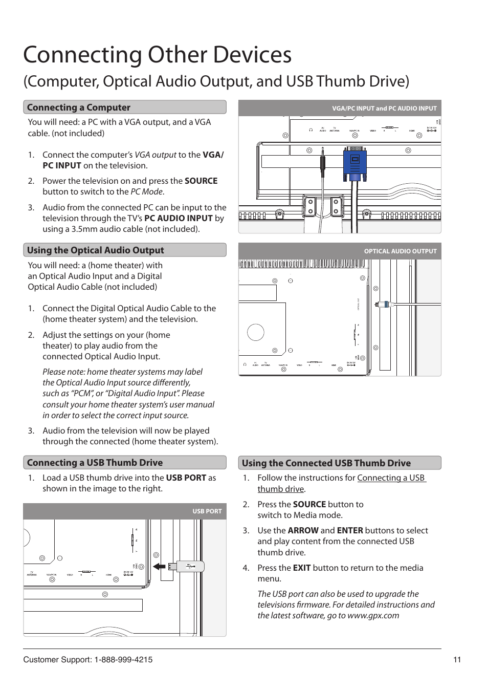 Connecting other devices | GPX TE1980B User Manual | Page 11 / 12