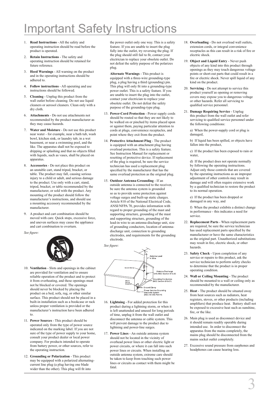 Important safety instructions | GPX D1816 User Manual | Page 3 / 16