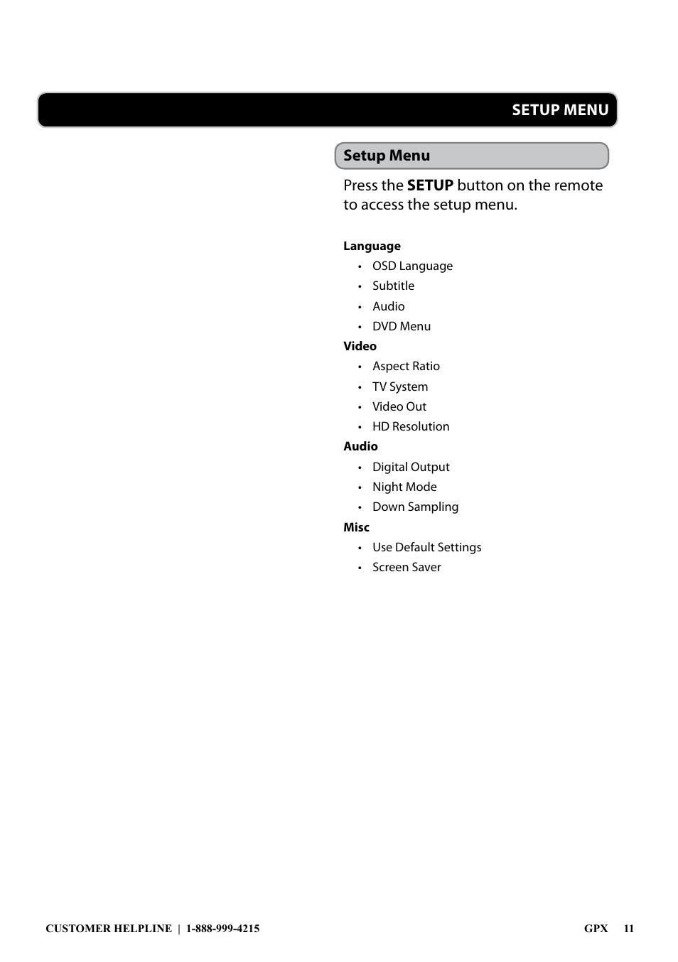 GPX 1038-0721-10 User Manual | Page 11 / 12