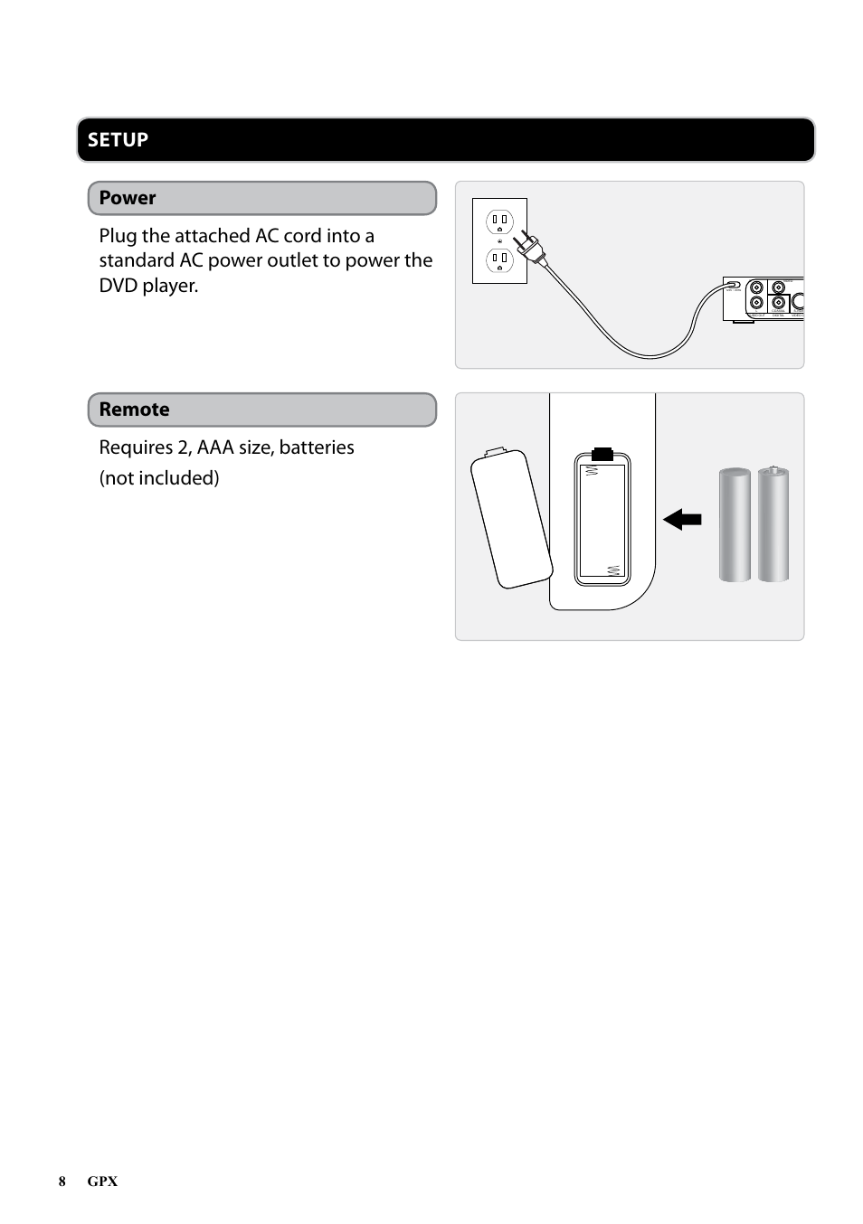 Gpx 8 | GPX 1038-0721-10 User Manual | Page 8 / 12