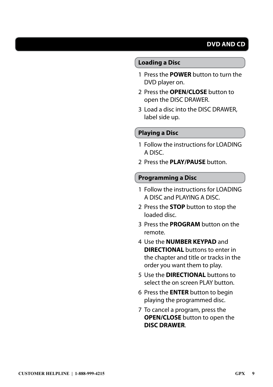 GPX 1038-0721-10 User Manual | Page 9 / 12