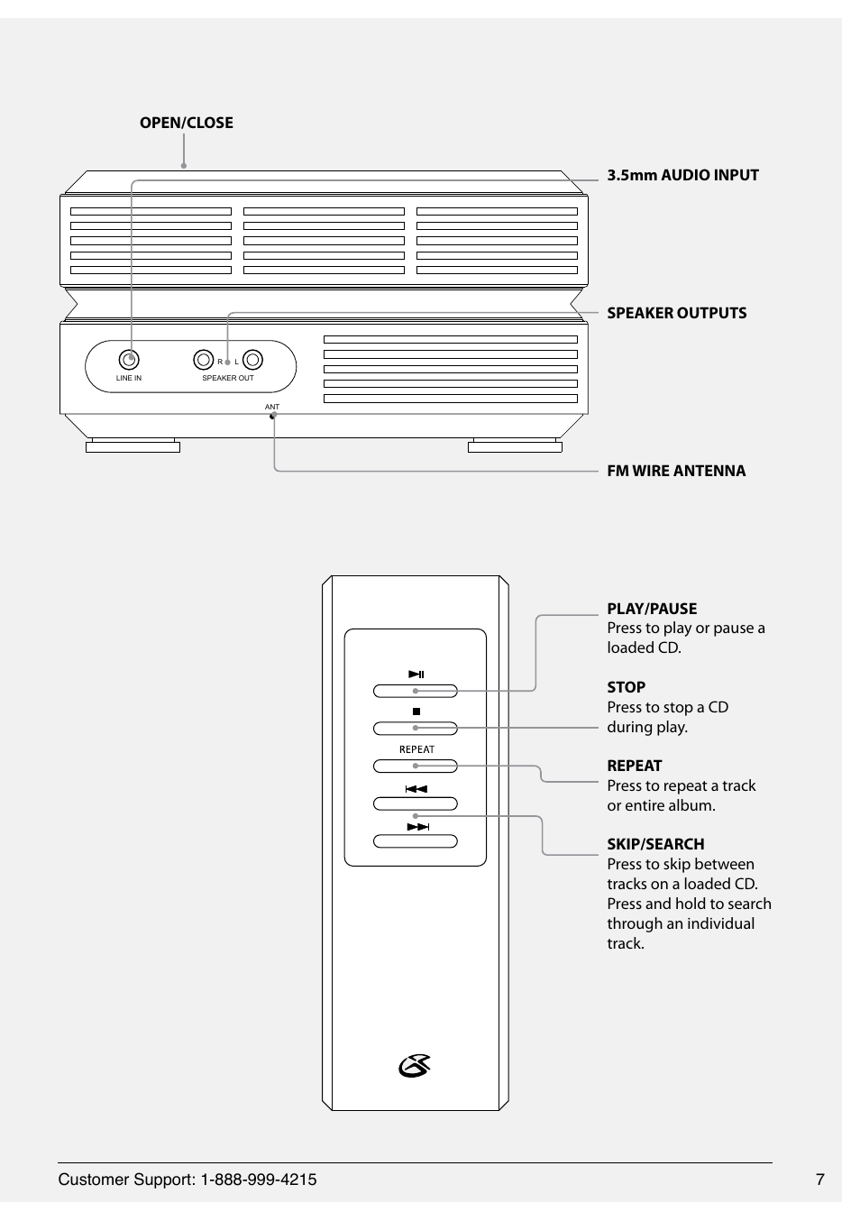 GPX HOME MUSIC SYSTEM HC221B User Manual | Page 7 / 12