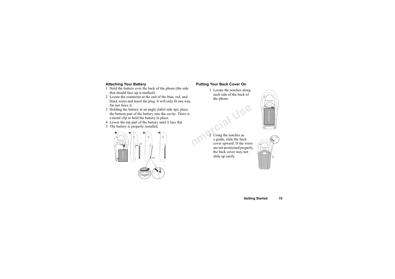 No t fo r c om me rci al u se | Sony Ericsson T62u User Manual | Page 16 / 99