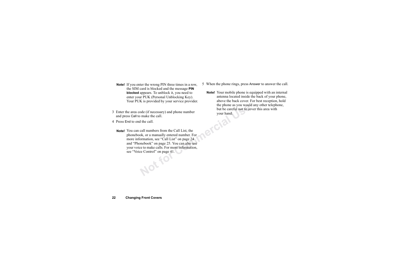 No t fo r c om me rci al u se | Sony Ericsson T62u User Manual | Page 23 / 99