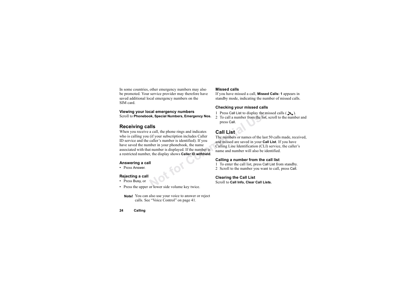 No t fo r c om me rci al u se | Sony Ericsson T62u User Manual | Page 25 / 99