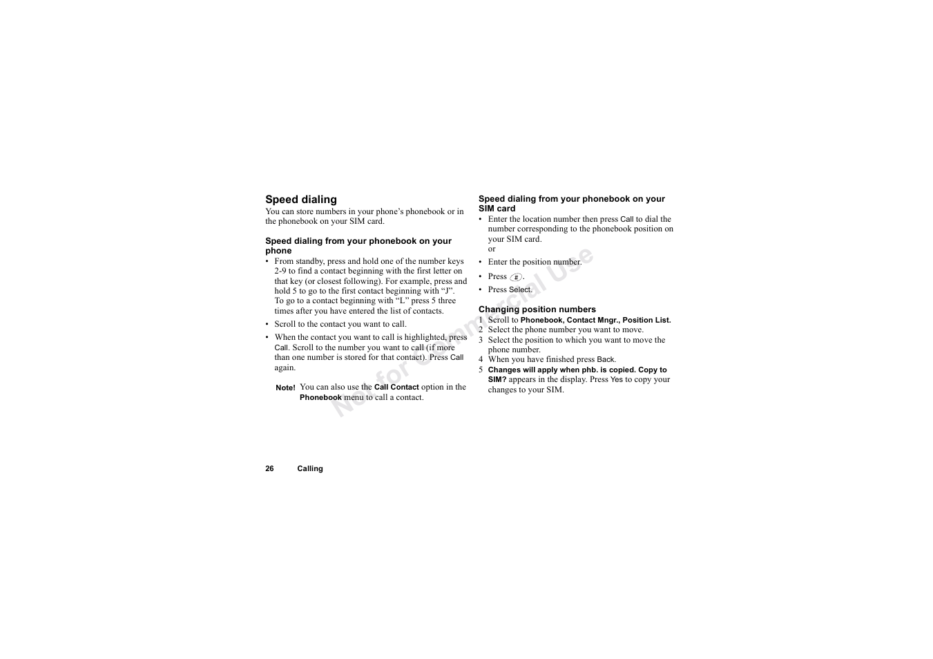 No t fo r c om me rci al u se | Sony Ericsson T62u User Manual | Page 27 / 99