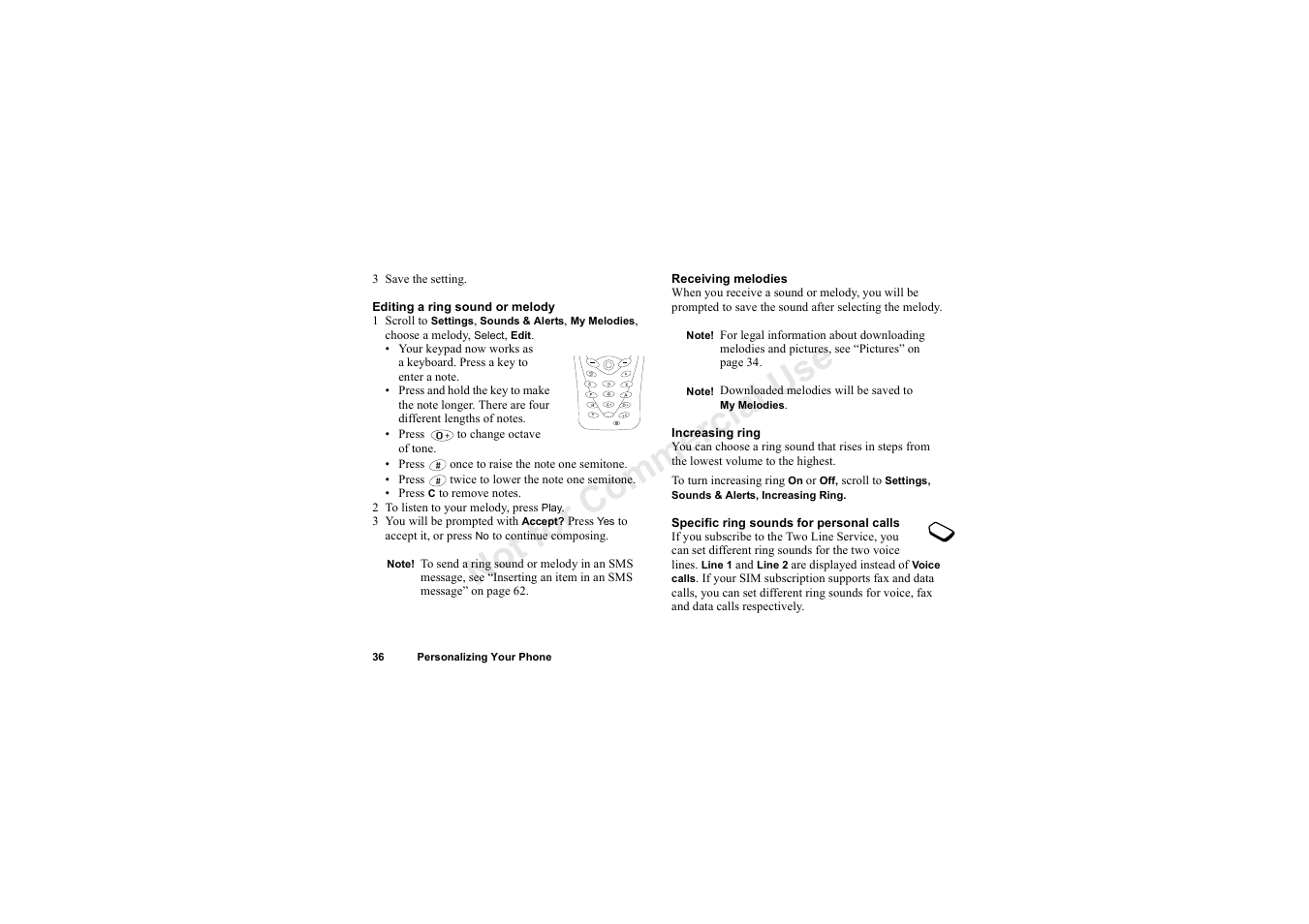 N o t fo r c om me rci al u se | Sony Ericsson T62u User Manual | Page 37 / 99