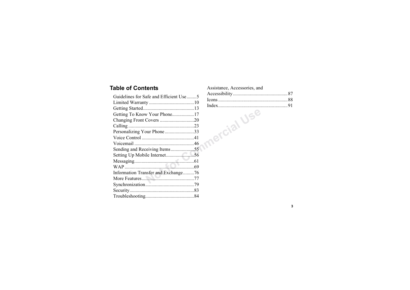 Sony Ericsson T62u User Manual | Page 4 / 99