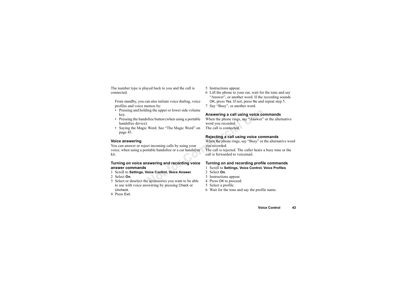 No t fo r c om me rci al u se | Sony Ericsson T62u User Manual | Page 44 / 99