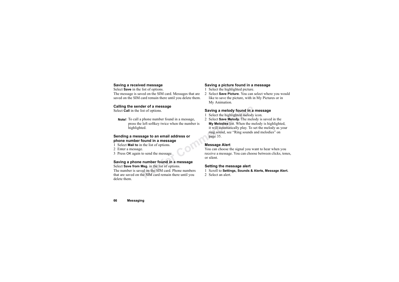 No t fo r c om m e rci al u se | Sony Ericsson T62u User Manual | Page 67 / 99