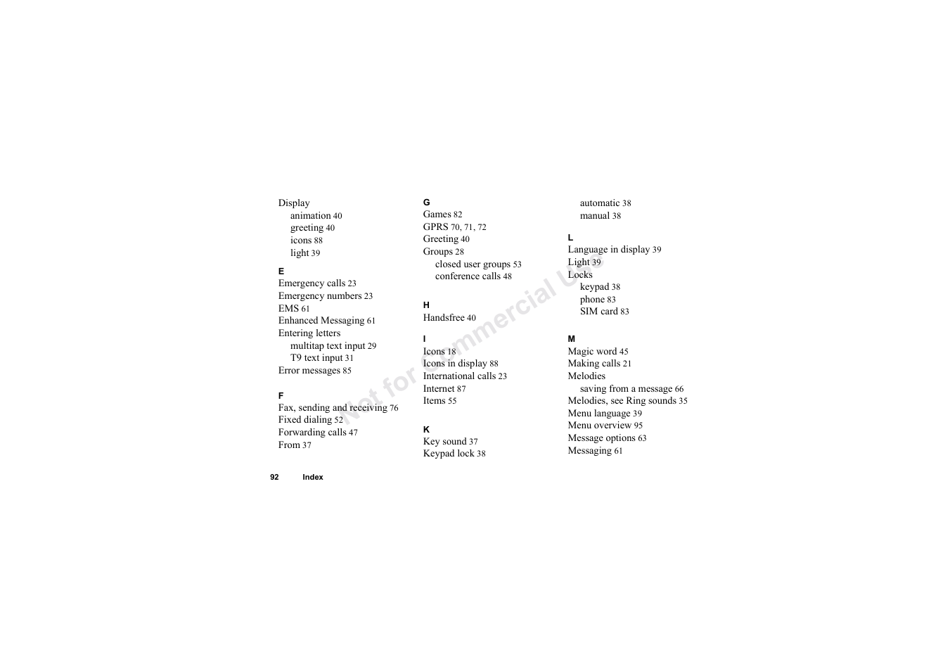 Sony Ericsson T62u User Manual | Page 93 / 99