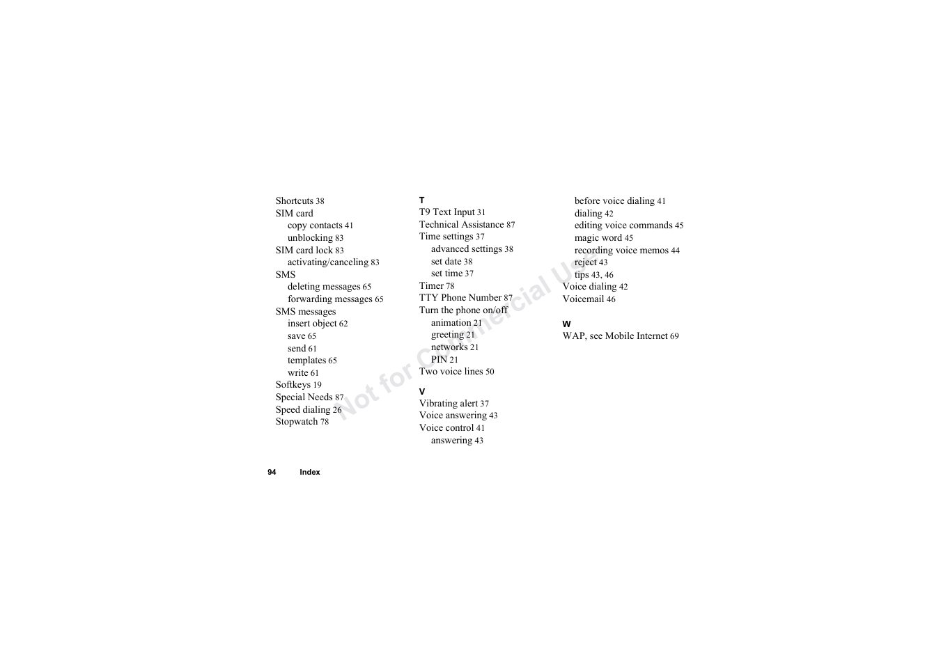 Sony Ericsson T62u User Manual | Page 95 / 99