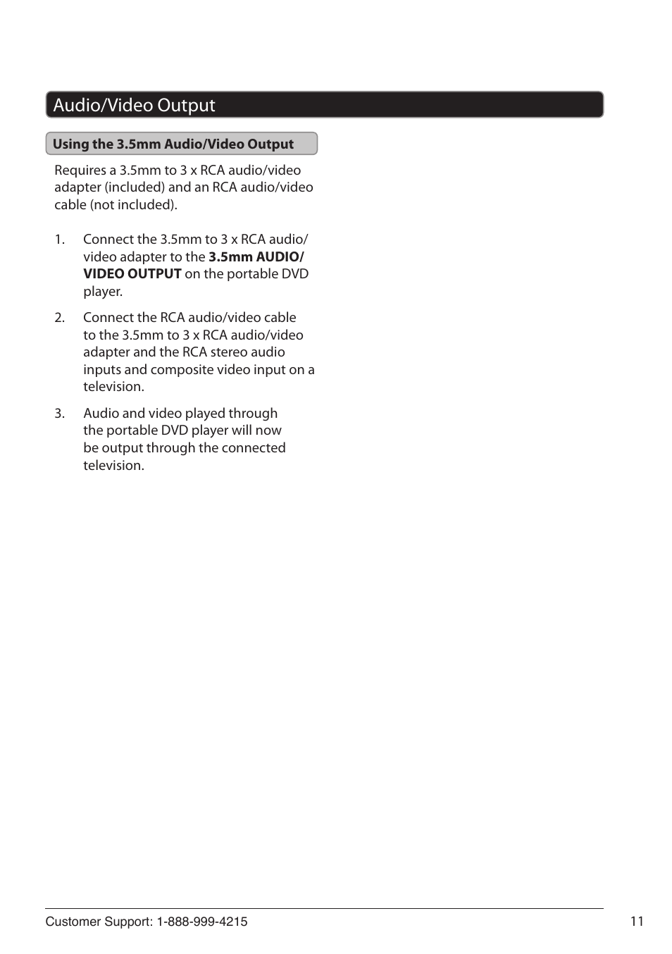 Audio/video output | GPX PD931B/BU/R User Manual | Page 11 / 12