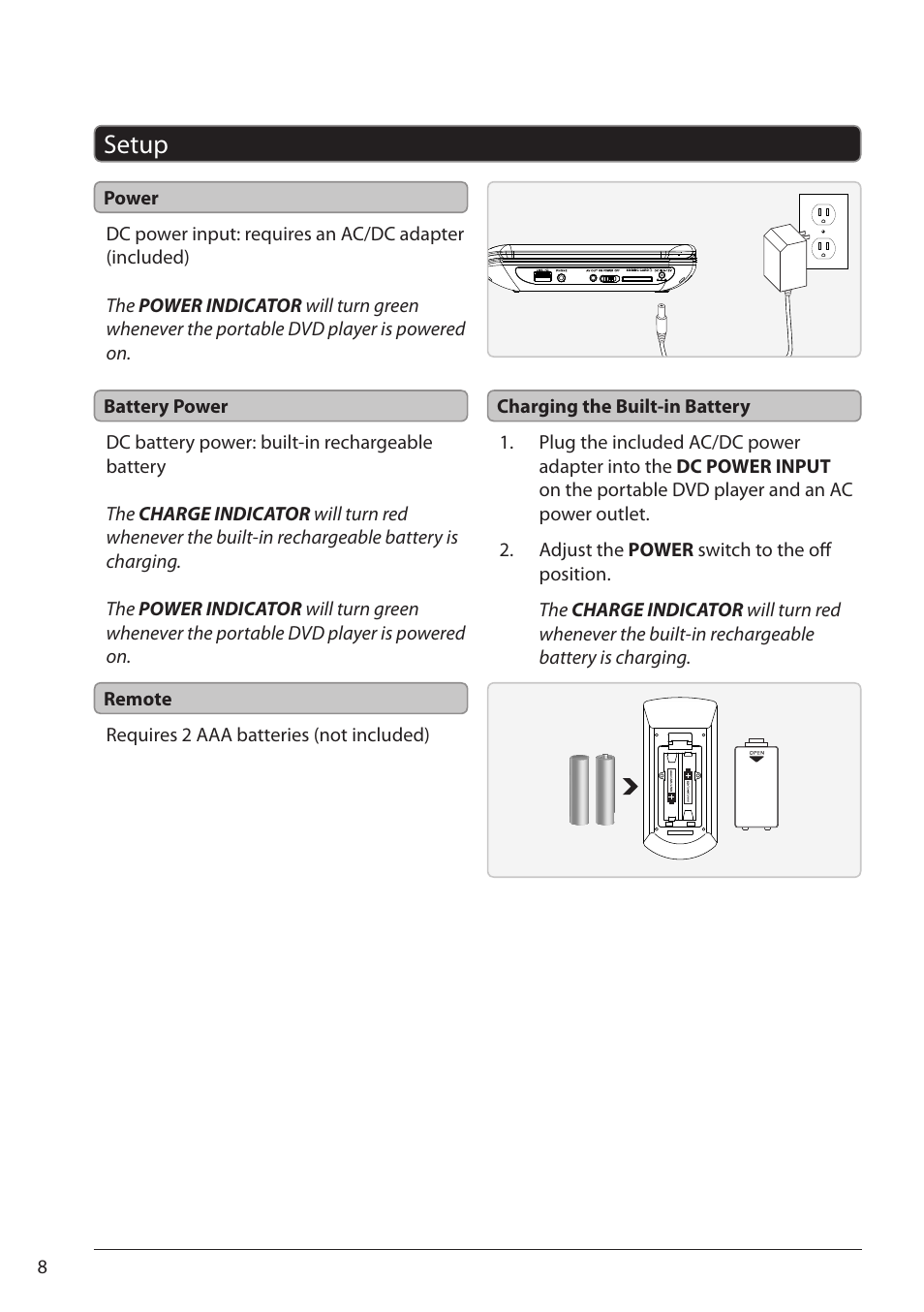 Setup | GPX PD931B/BU/R User Manual | Page 8 / 12