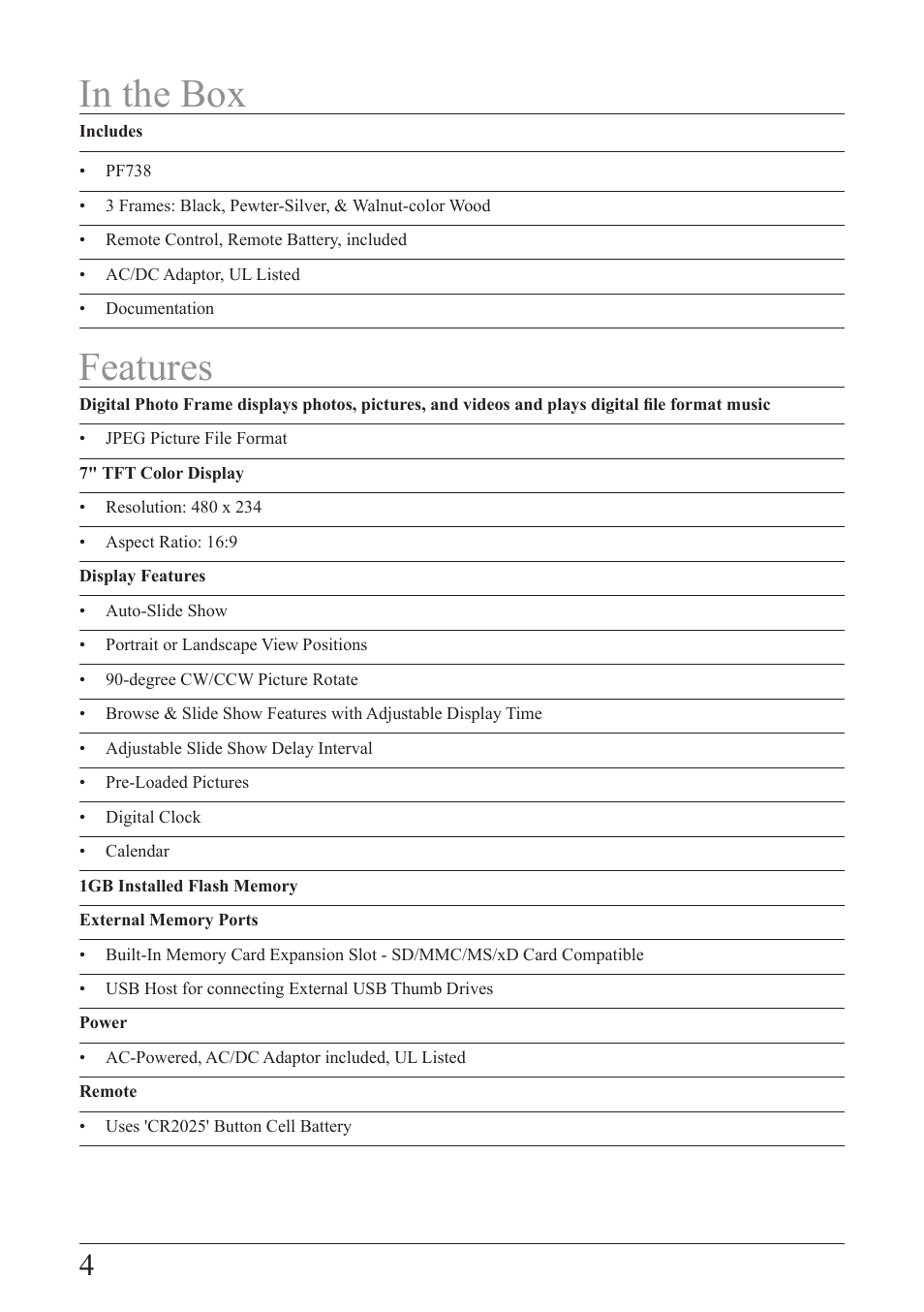 GPX PF 738 User Manual | Page 4 / 16