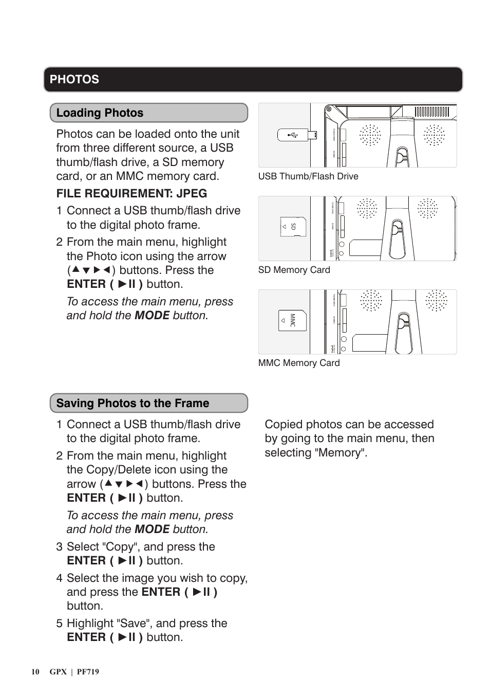 GPX PF719 User Manual | Page 10 / 16