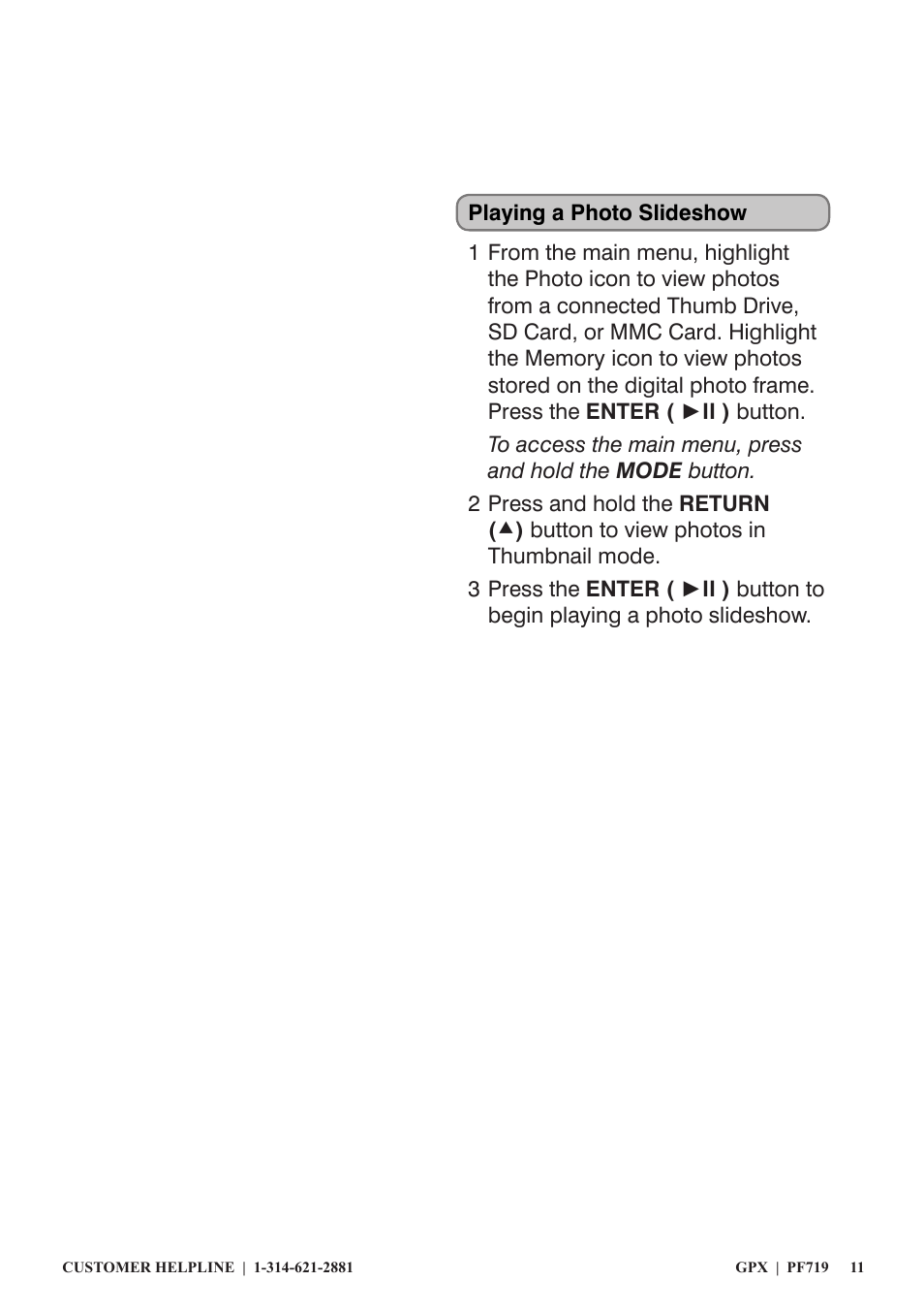 GPX PF719 User Manual | Page 11 / 16