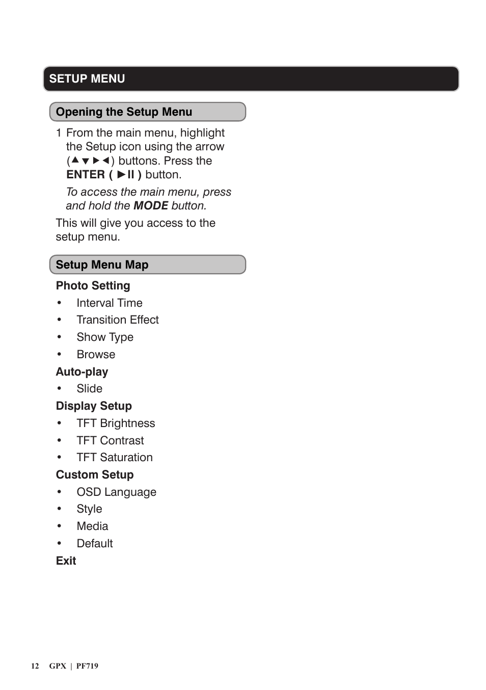 GPX PF719 User Manual | Page 12 / 16