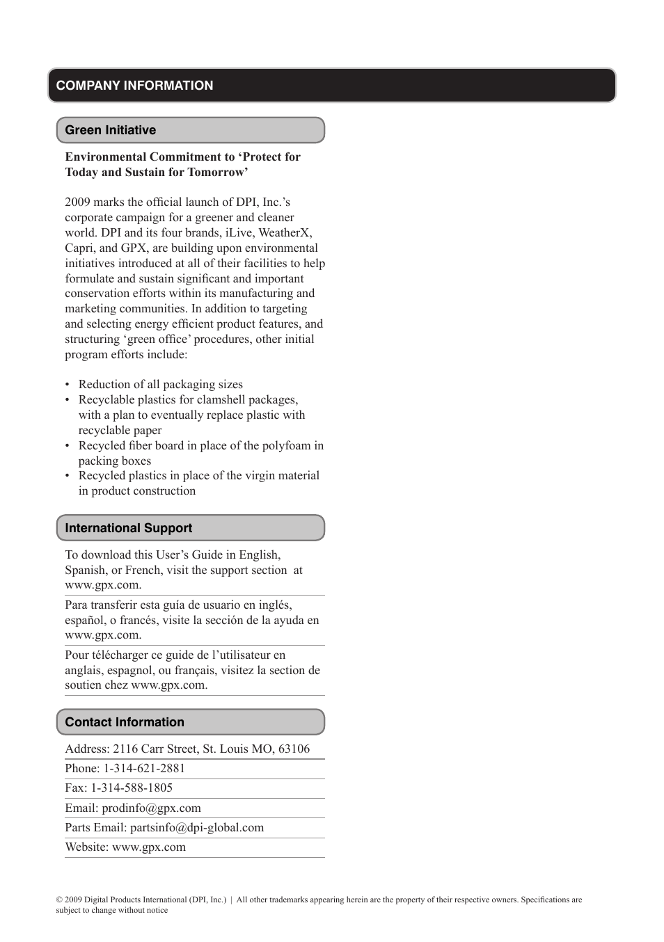 GPX PF719 User Manual | Page 16 / 16