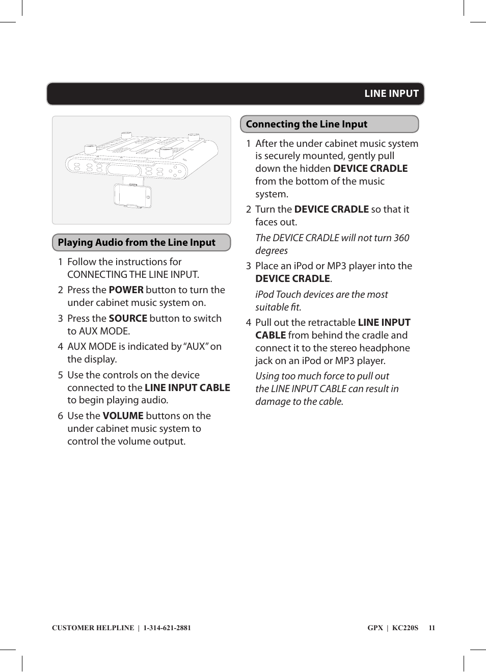 GPX KC220S User Manual | Page 11 / 12