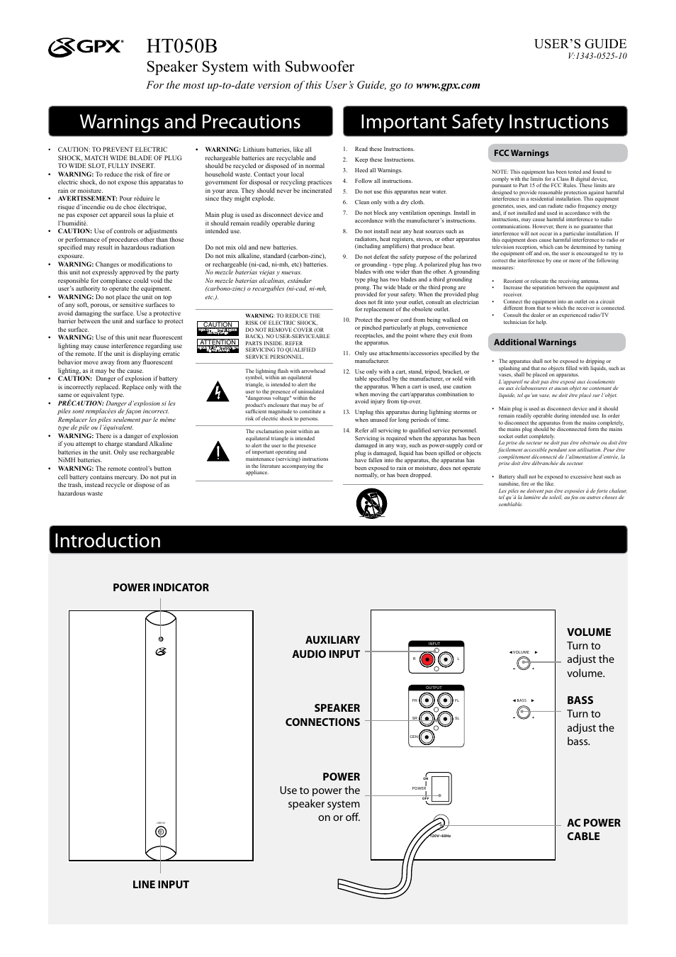 GPX HT050B User Manual | 2 pages