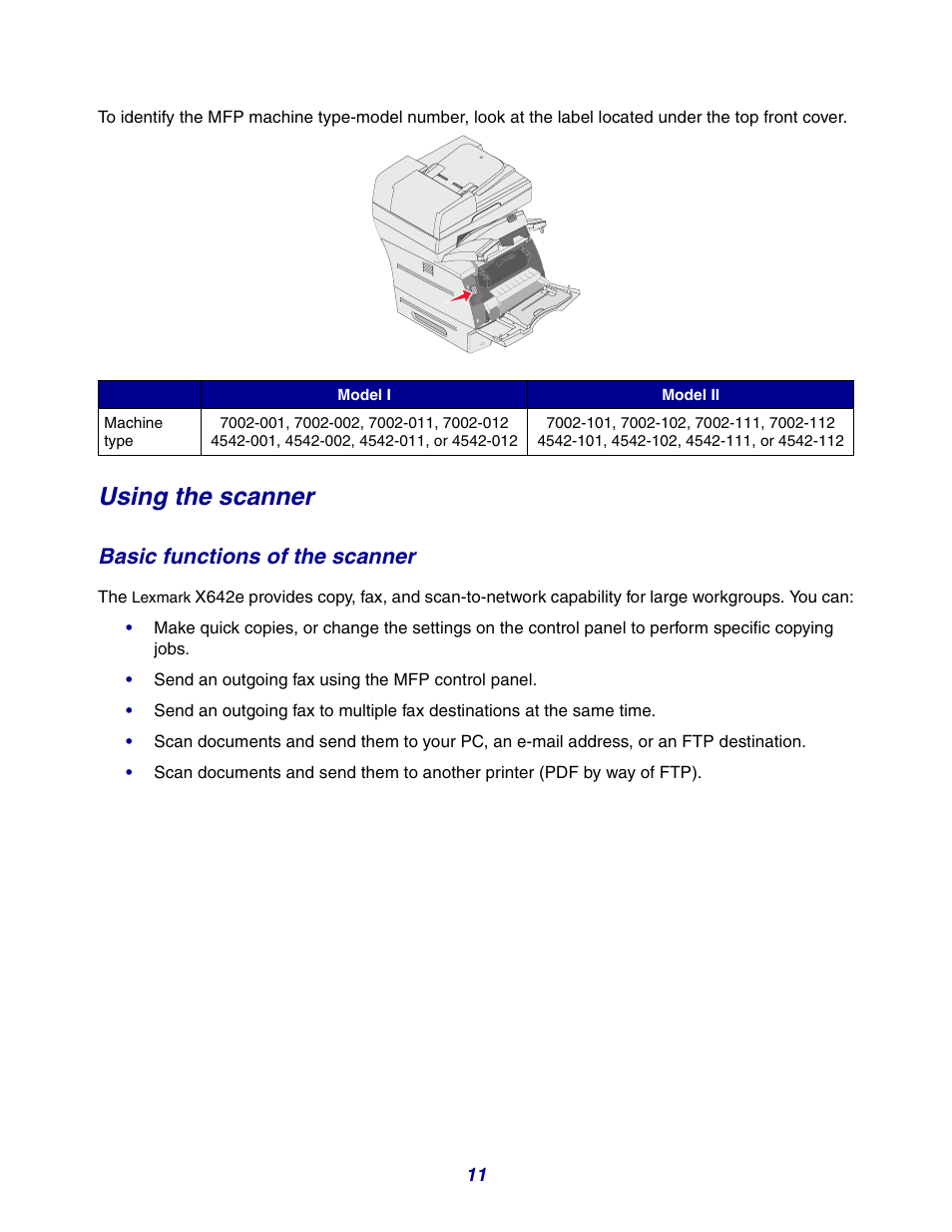 Using the scanner, Basic functions of the scanner | GPX X642 User Manual | Page 11 / 191