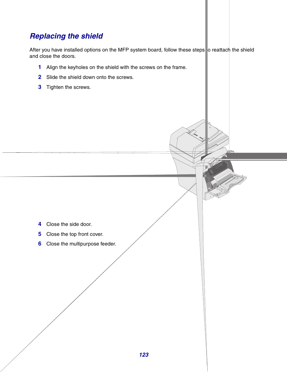 Replacing the shield | GPX X642 User Manual | Page 123 / 191