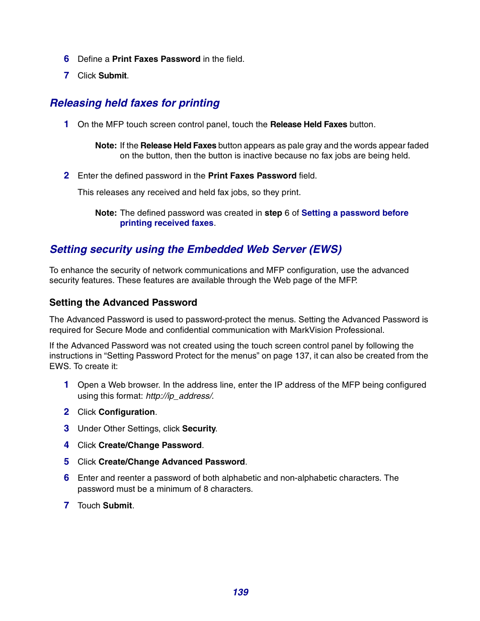Releasing held faxes for printing | GPX X642 User Manual | Page 139 / 191