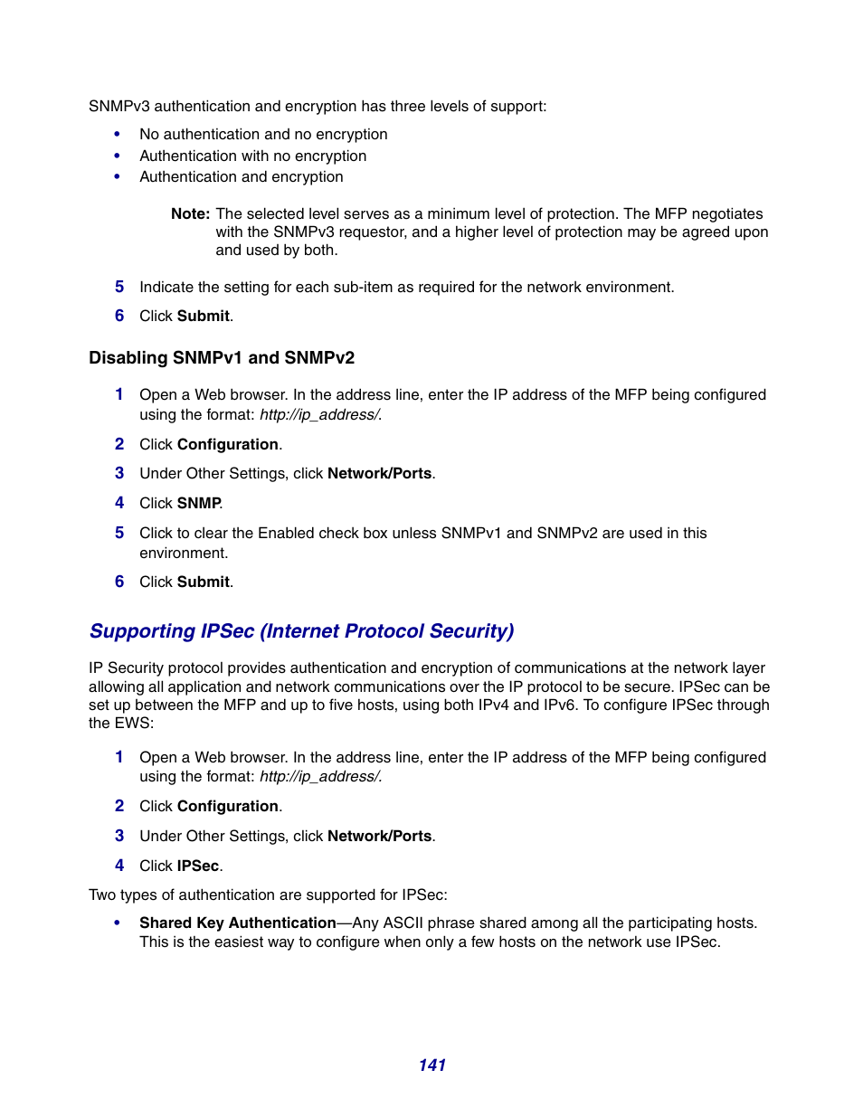 Supporting ipsec (internet protocol security) | GPX X642 User Manual | Page 141 / 191