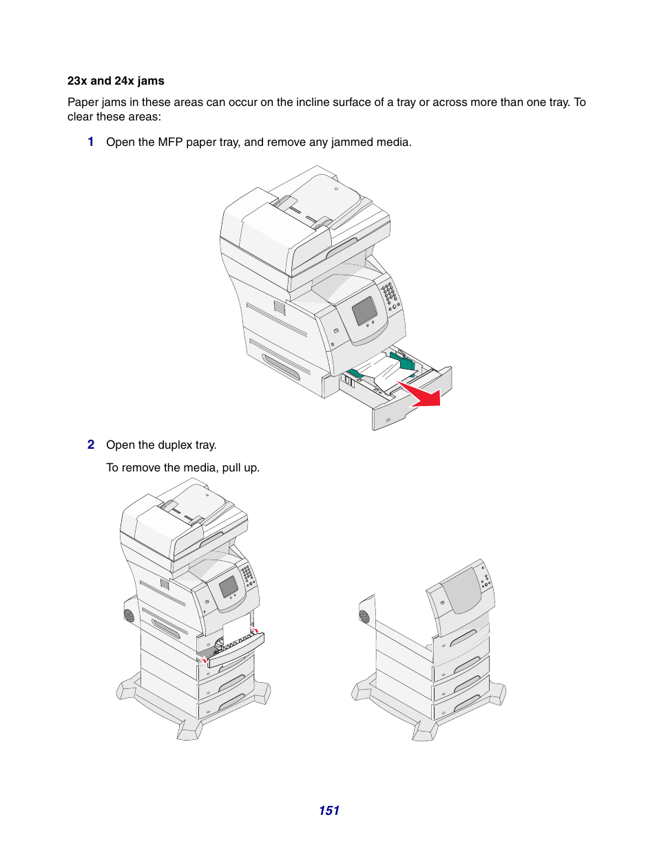 23x paper jam check duplex, 24x paper jam check tray <x | GPX X642 User Manual | Page 151 / 191
