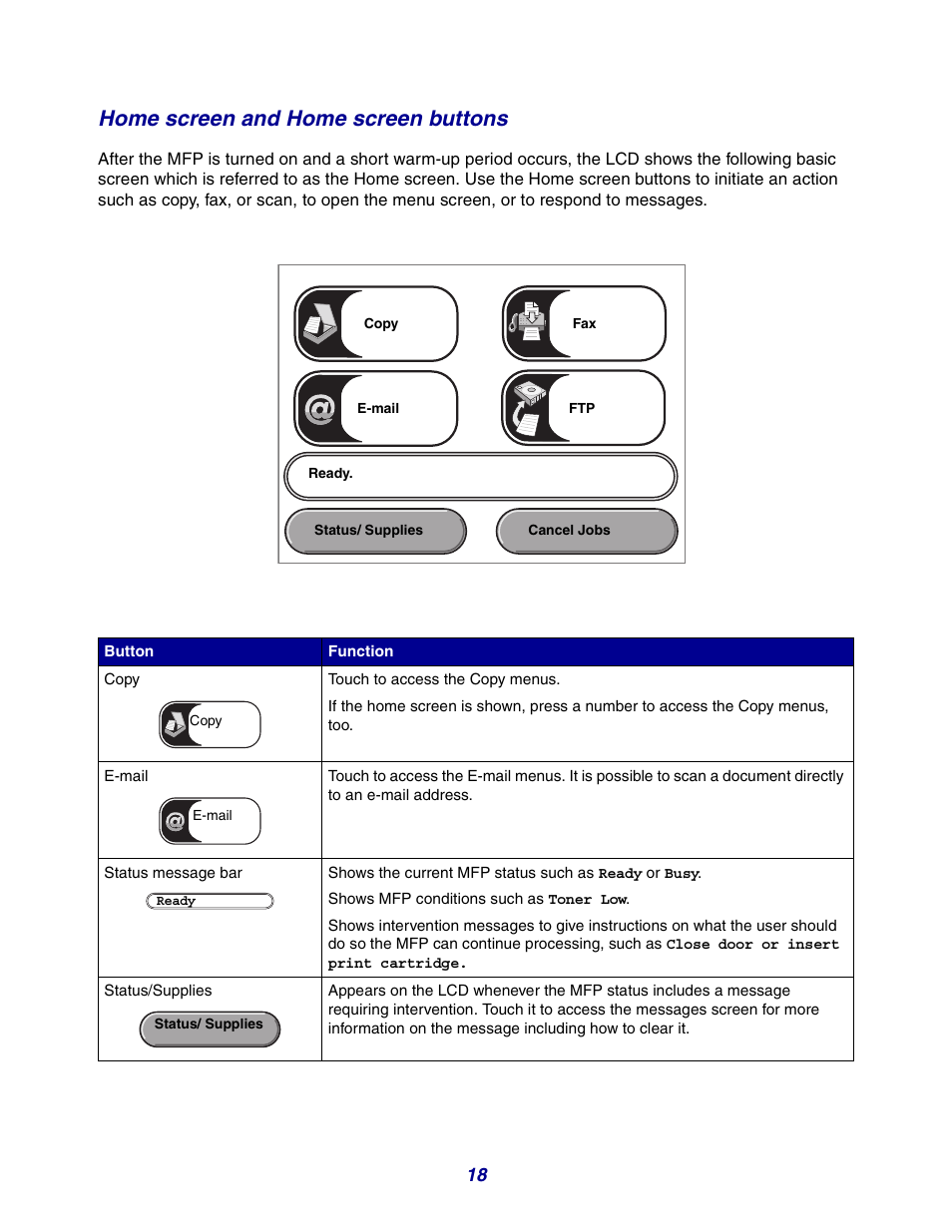 Home screen and home screen buttons | GPX X642 User Manual | Page 18 / 191