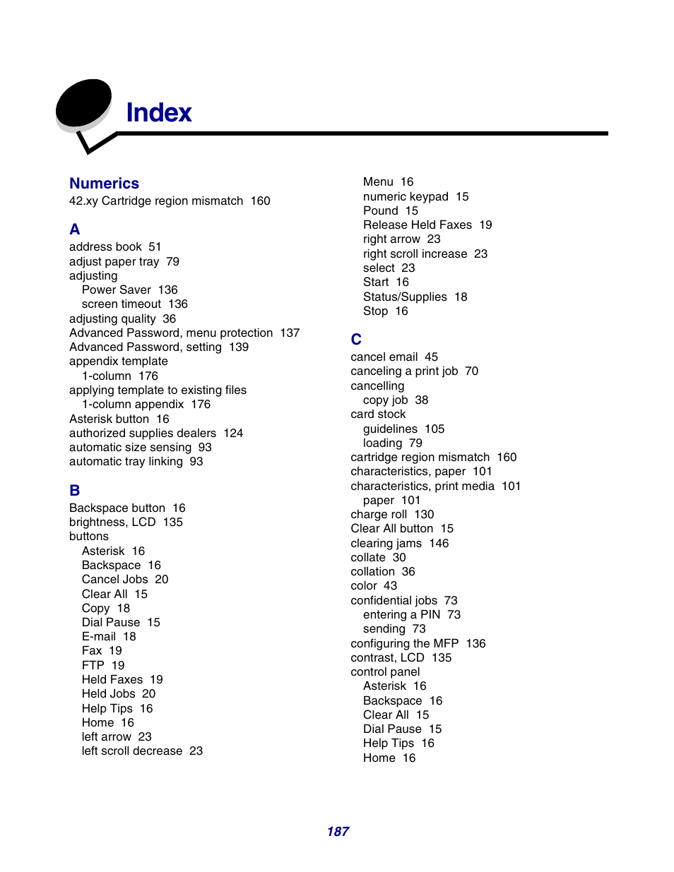 Index | GPX X642 User Manual | Page 187 / 191