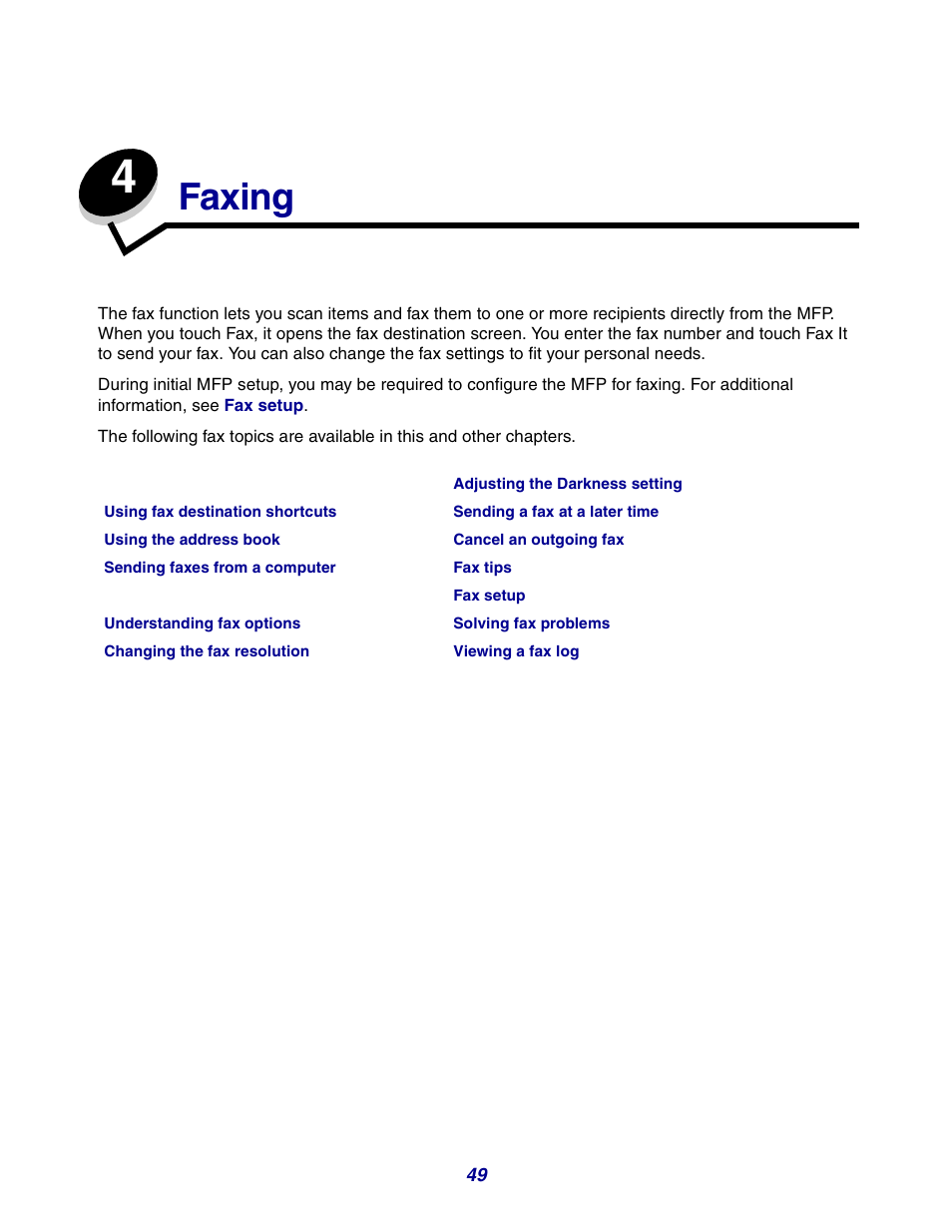 Faxing, Chapter 4: faxing | GPX X642 User Manual | Page 49 / 191