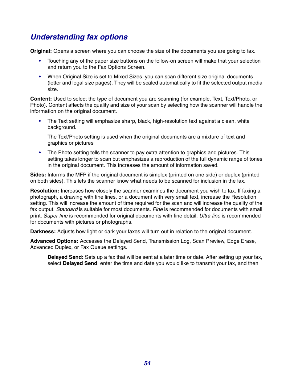 Understanding fax options | GPX X642 User Manual | Page 54 / 191