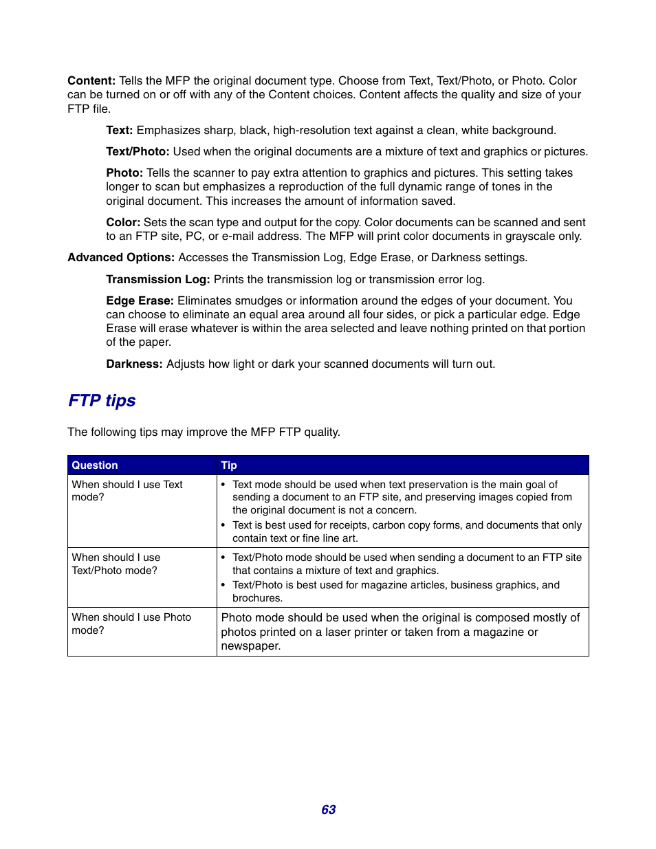 Ftp tips | GPX X642 User Manual | Page 63 / 191