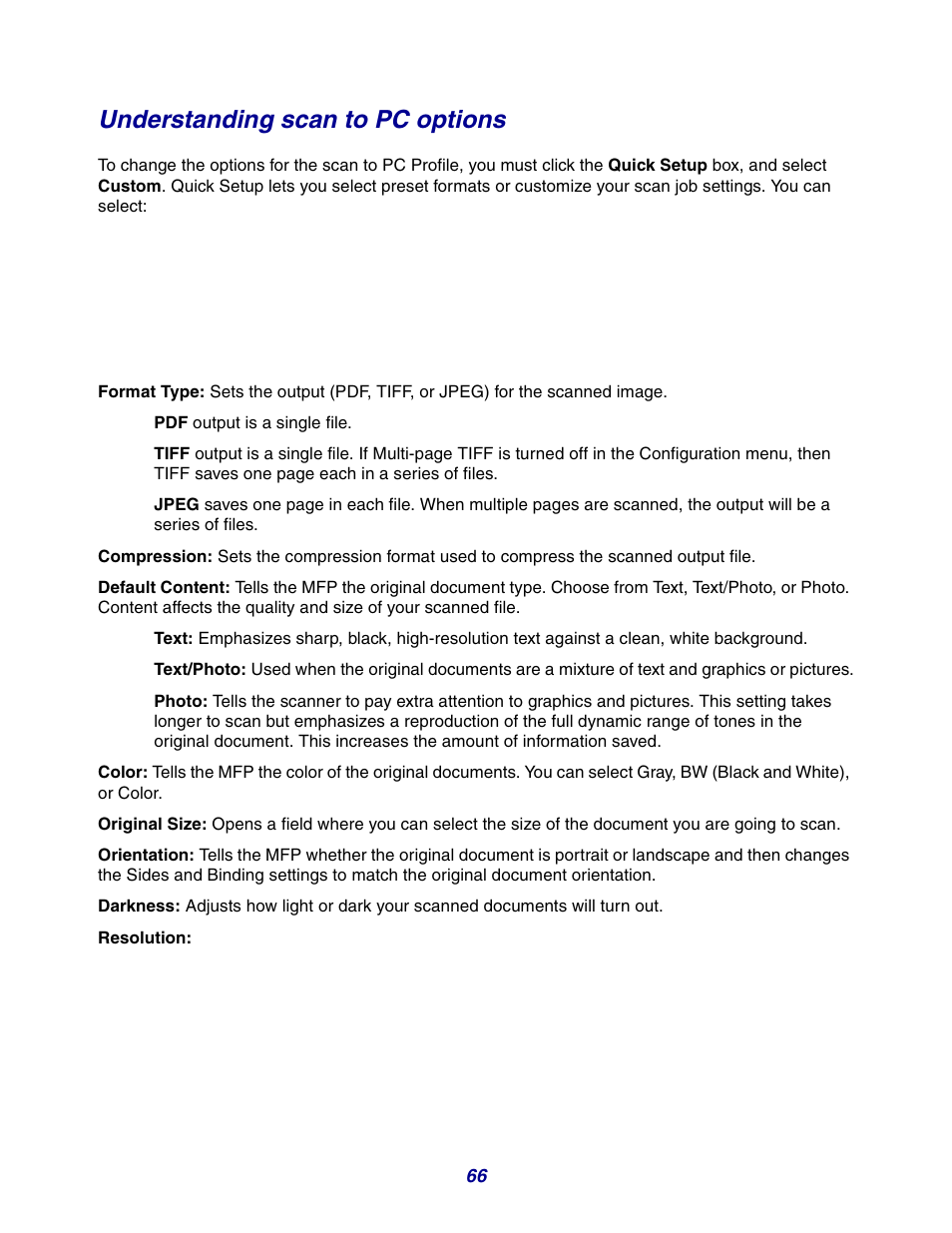 Understanding scan to pc options | GPX X642 User Manual | Page 66 / 191