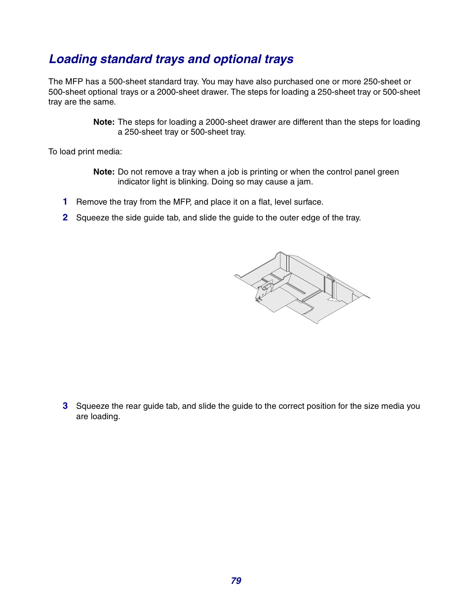 Loading standard trays and optional trays, Loading standard trays and, Optional trays | GPX X642 User Manual | Page 79 / 191