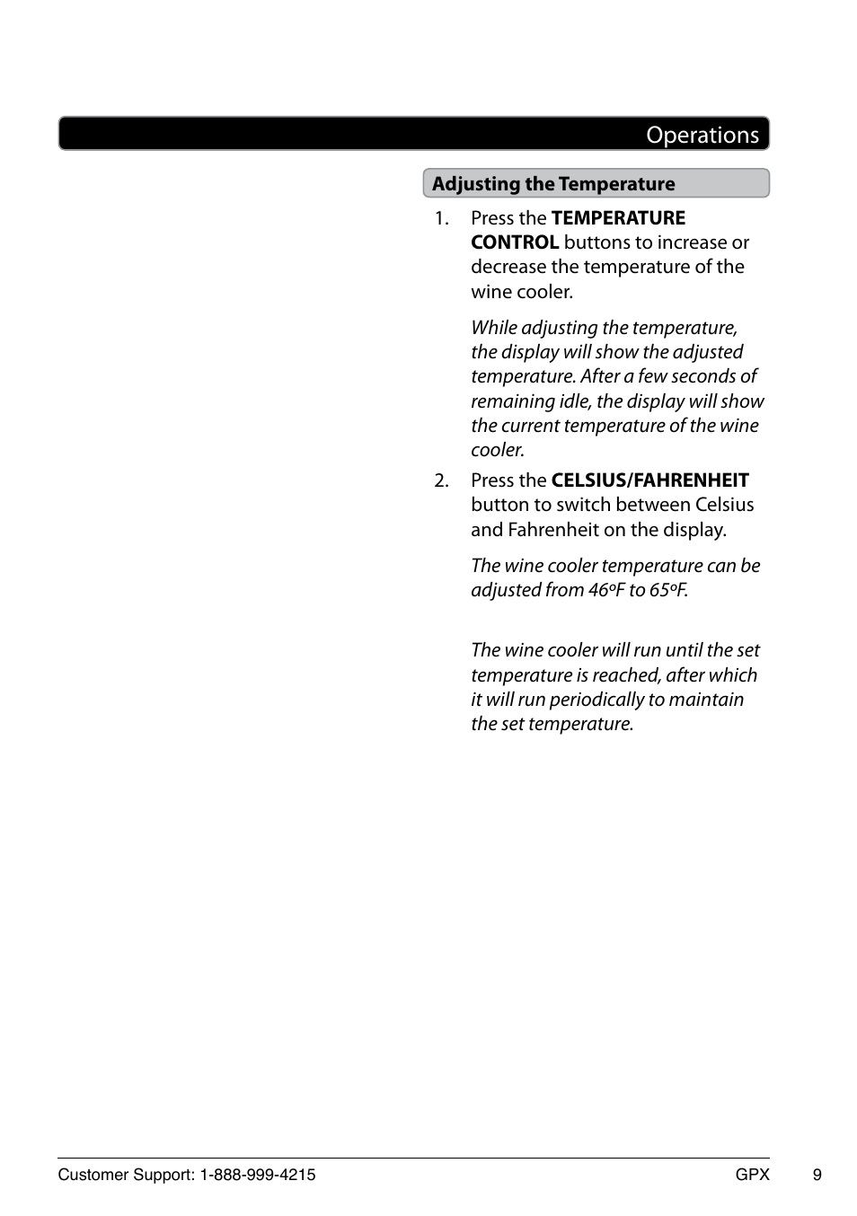 Operations | GPX AW80S User Manual | Page 9 / 12