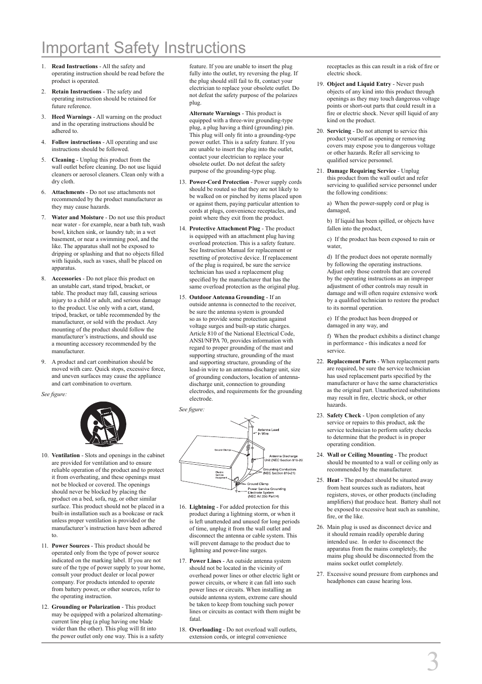 Important safety instructions | GPX CC208S User Manual | Page 3 / 8