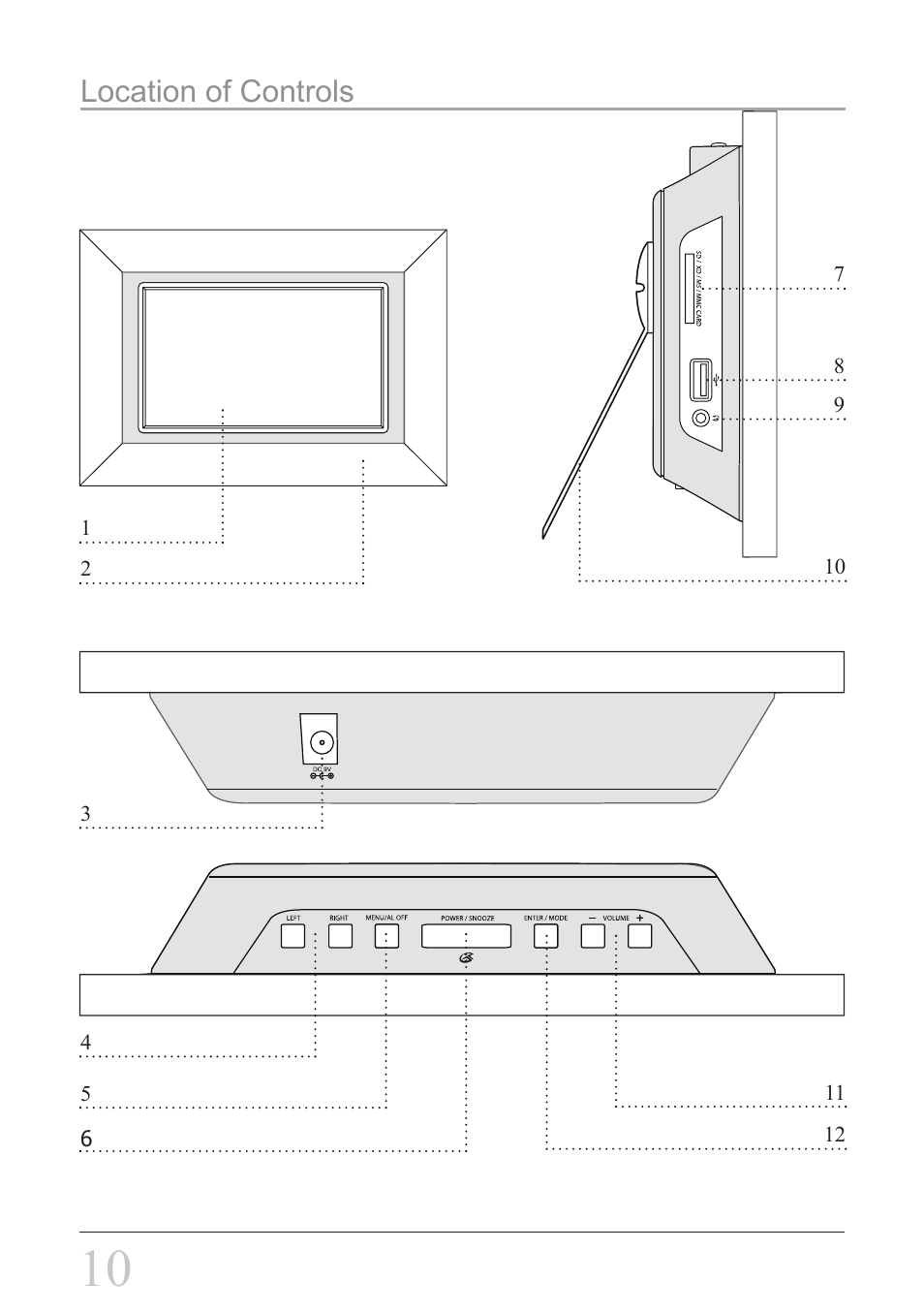 Location of controls | GPX PF7708 User Manual | Page 10 / 14