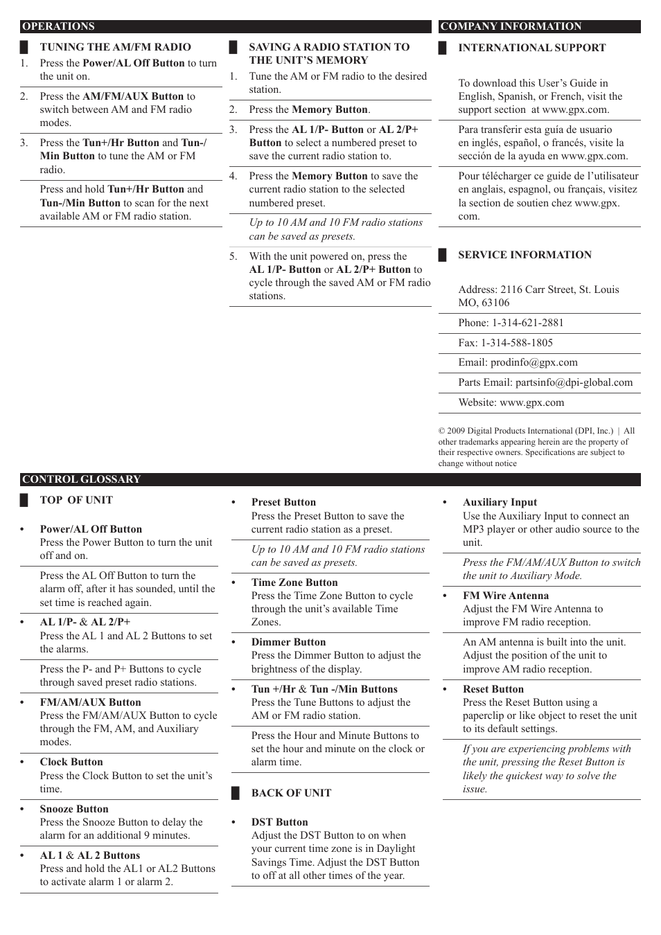 GPX C389B User Manual | Page 2 / 2