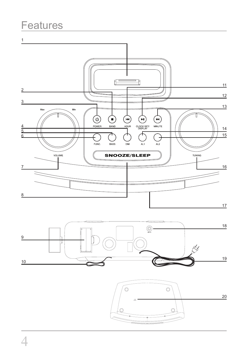 Features | GPX ci3807b User Manual | Page 4 / 8