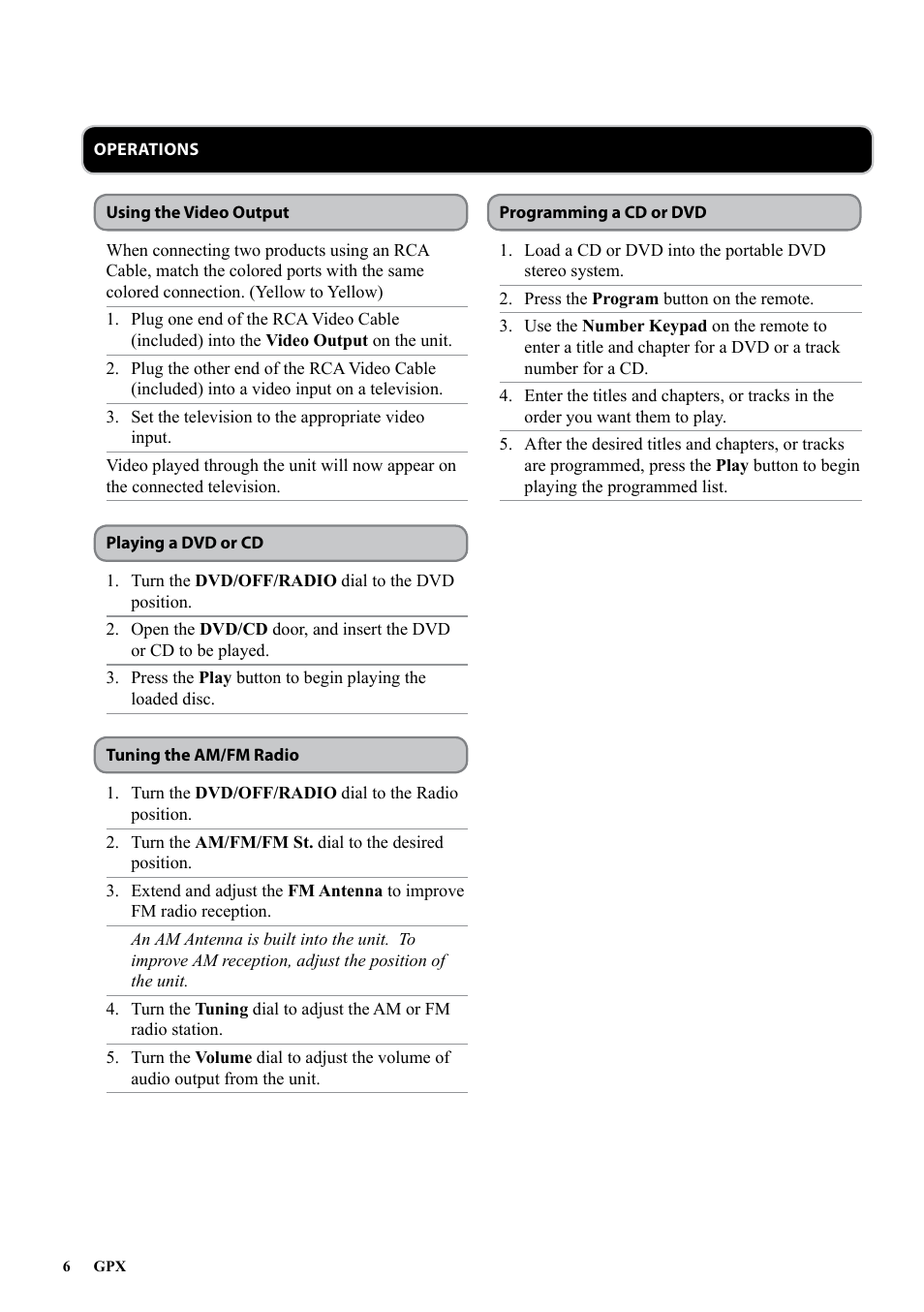 GPX BD717 User Manual | Page 6 / 8