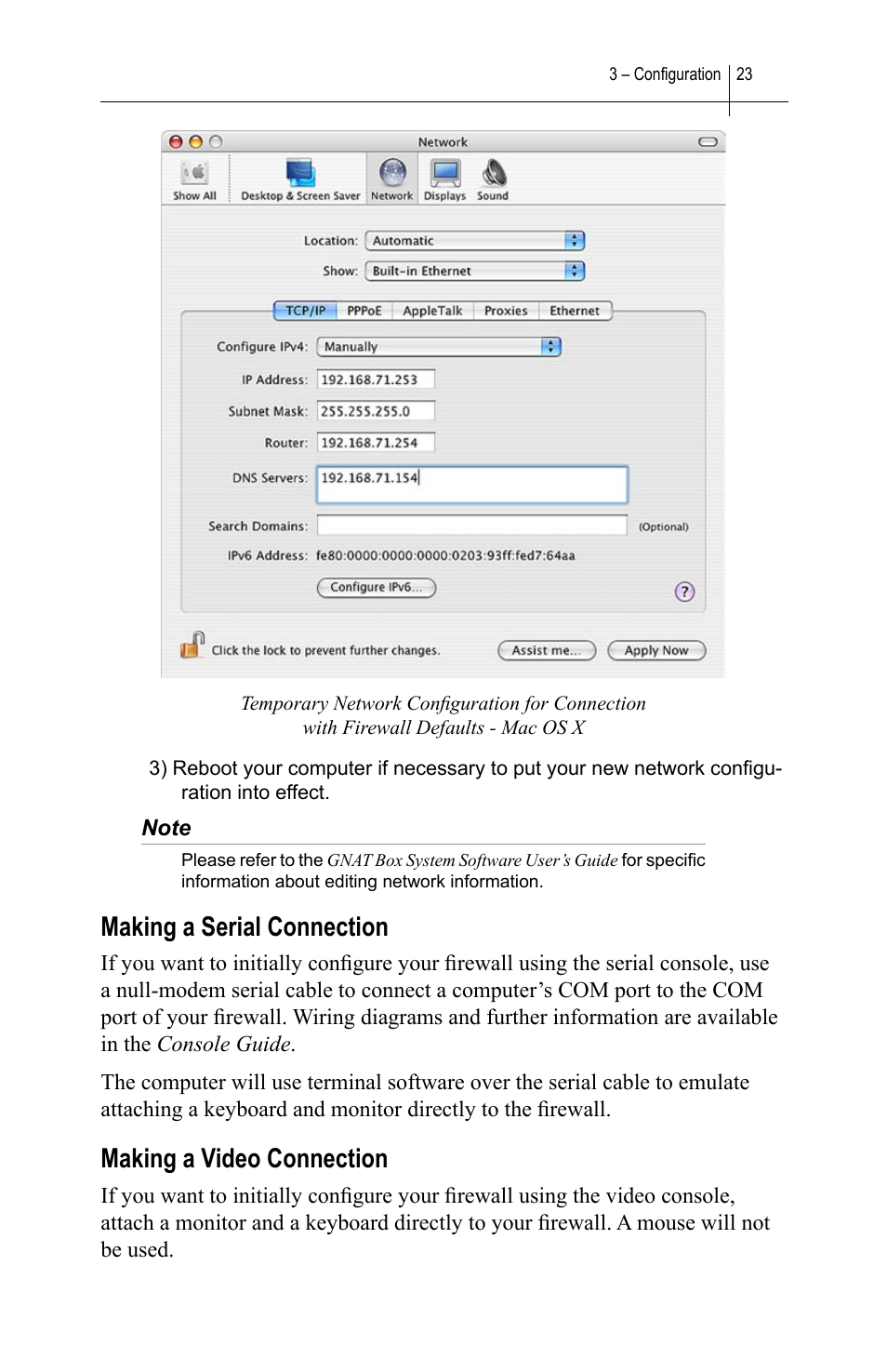 Making a serial connection, Making a video connection | Global Technology Associates SOFTWARE FIREWALL GBWA200501-01 User Manual | Page 27 / 60